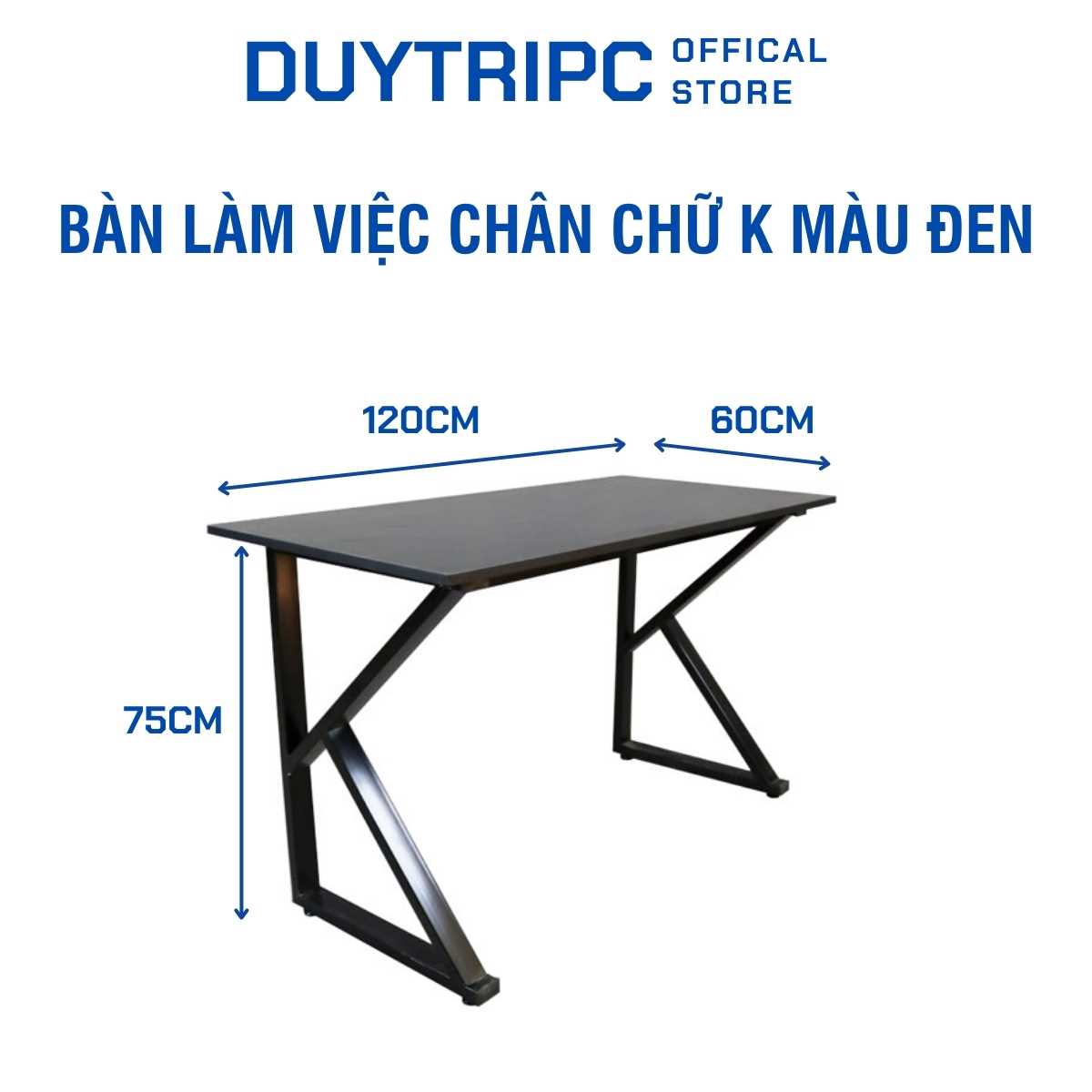 Bàn Làm Việc Chân Chữ K Màu Đen | Thiết Kế Gaming Hiện Đại, Chắc Chắn | Giá Rẻ